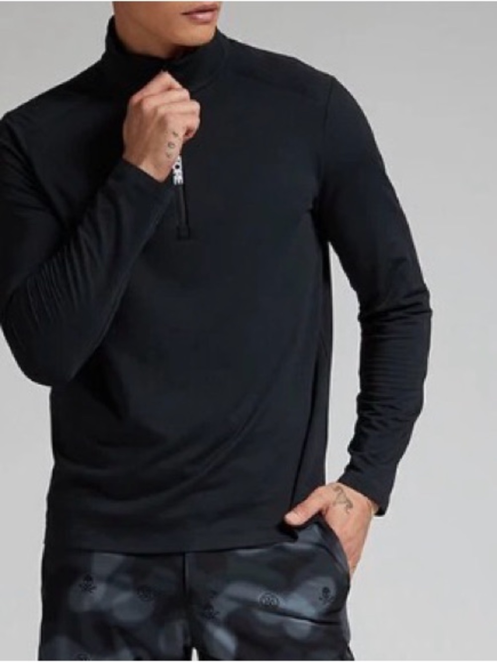 G/FORE Black Men's Zip-Up Performance Top
